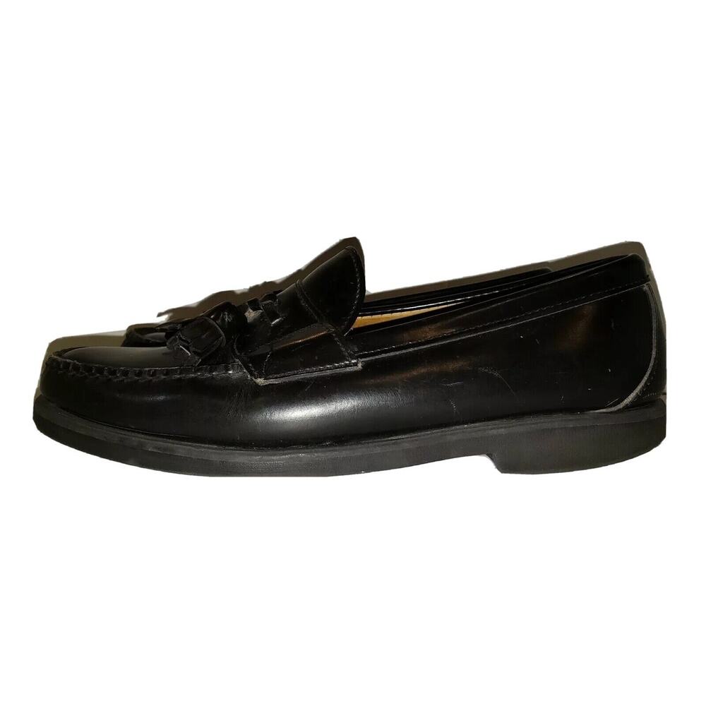Sebago Mens Black Leather Tassel Slip On shoes 10 D (Heels to prevent pronation)